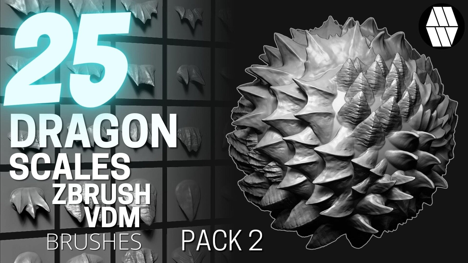 50 DRAGON SCALE VDM BRUSHES - Custom made Brushes to use in ZBrush