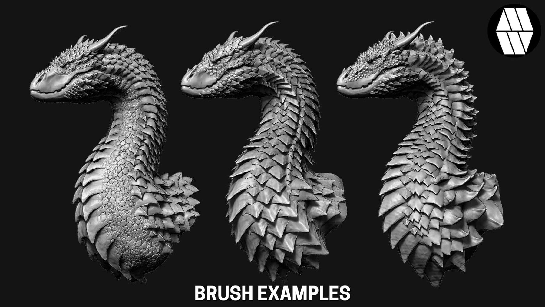 50 DRAGON SCALE VDM BRUSHES - Custom made Brushes to use in ZBrush