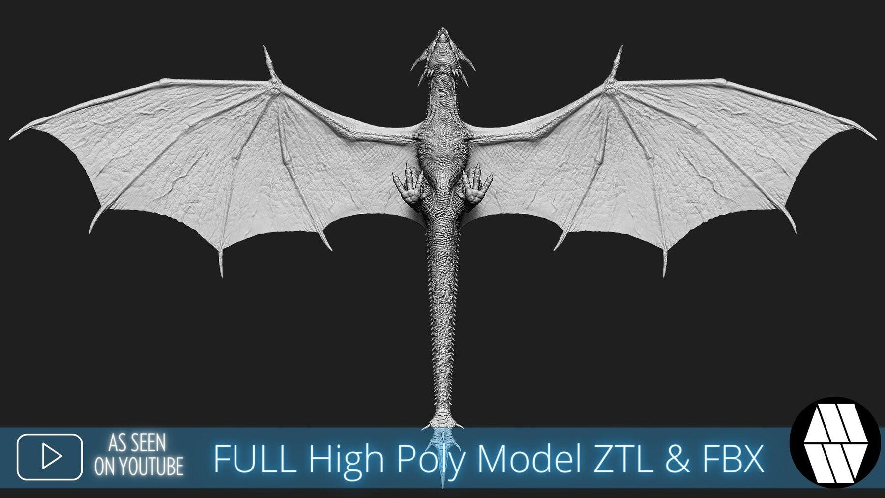 ZBrush Model: Dragon HornTail High Poly ZTL & FBX