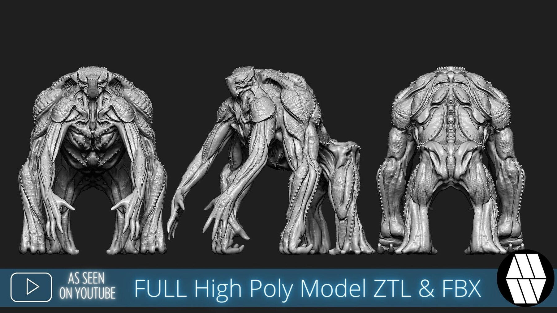 ZBrush Model: Alien Behemoth High Poly ZTL & FBX