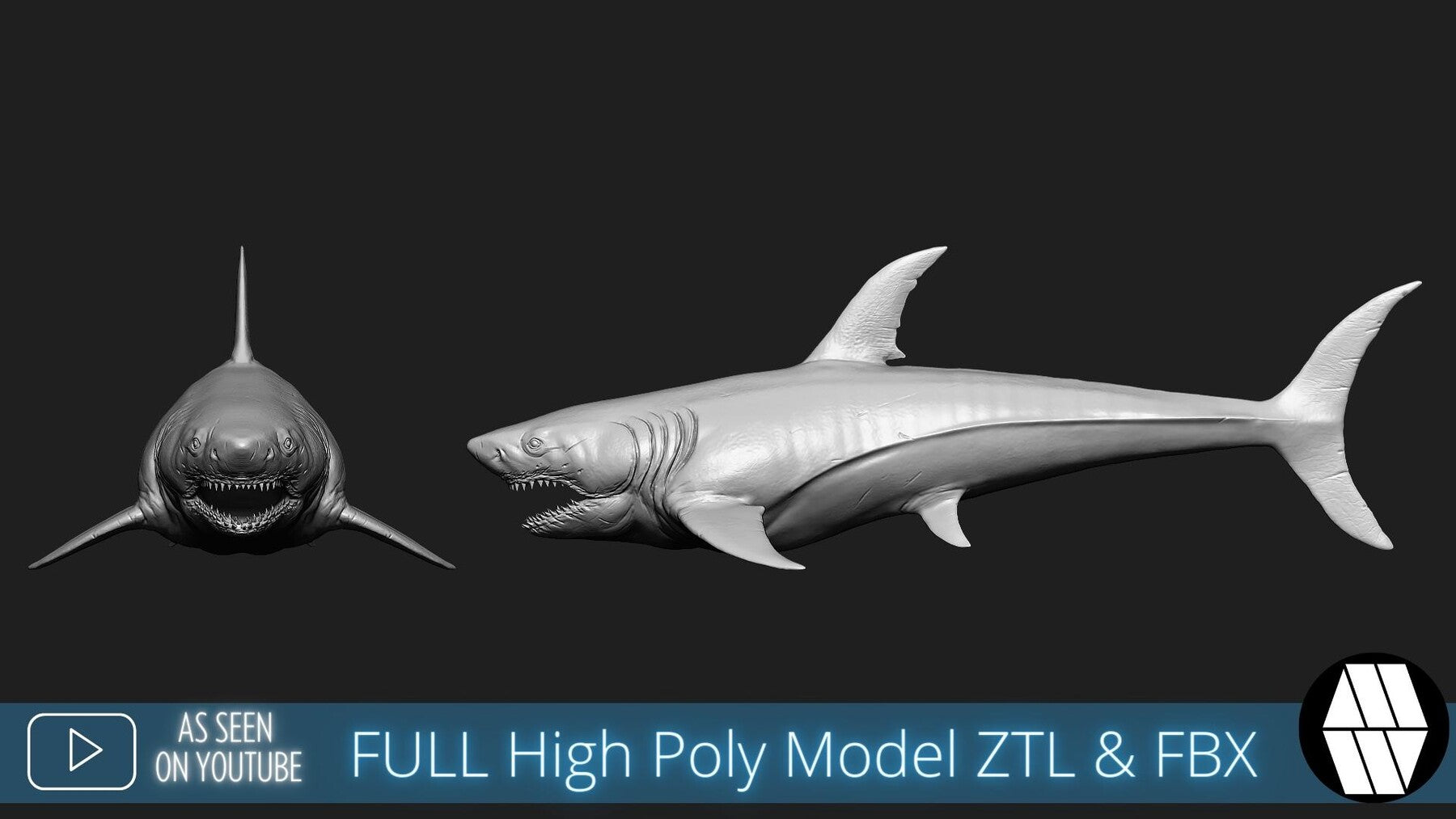 ZBrush Model: Shark High Poly ZTL & FBX