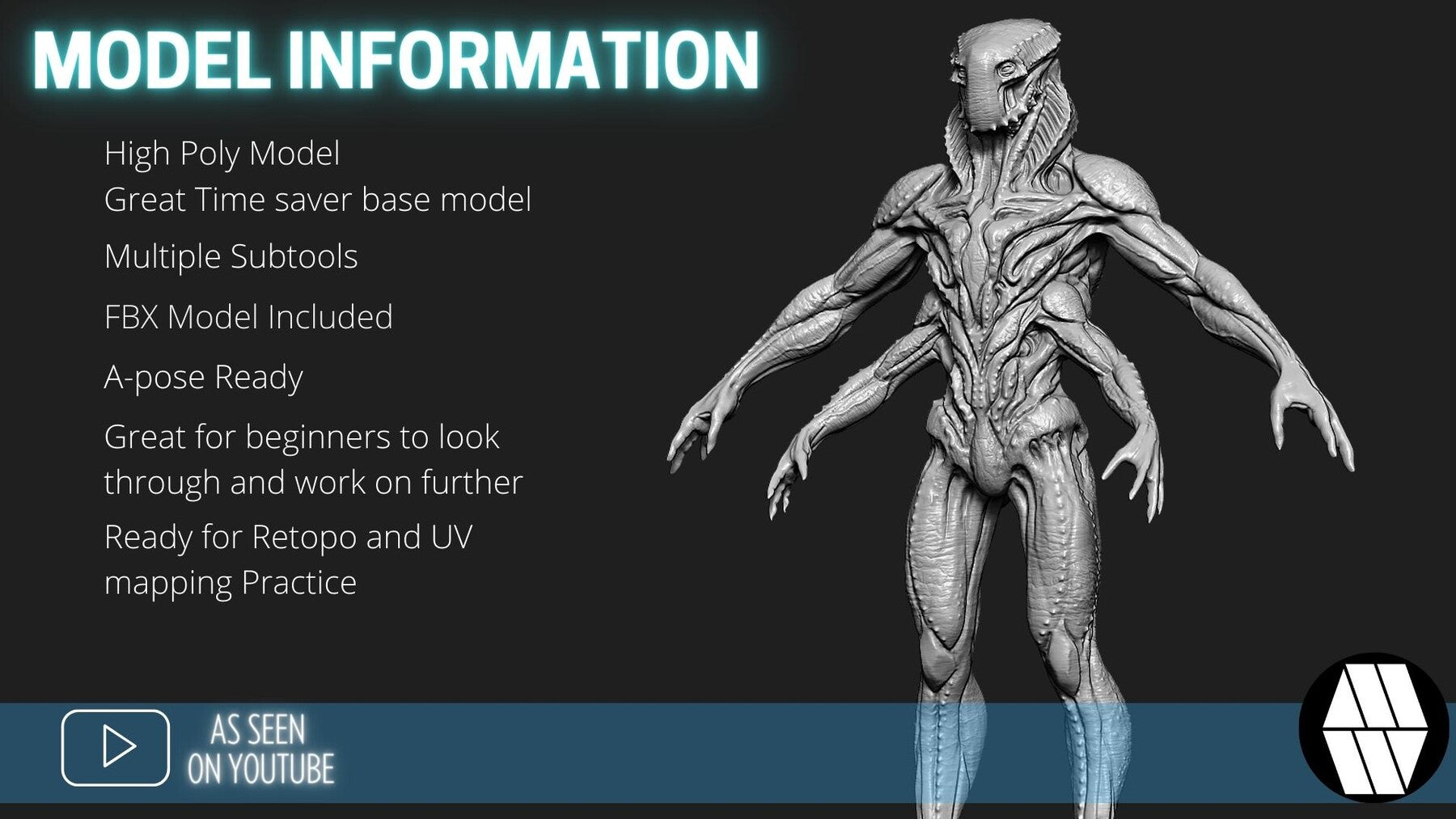 ZBrush Model: Alien Brute High Poly ZTL & FBX