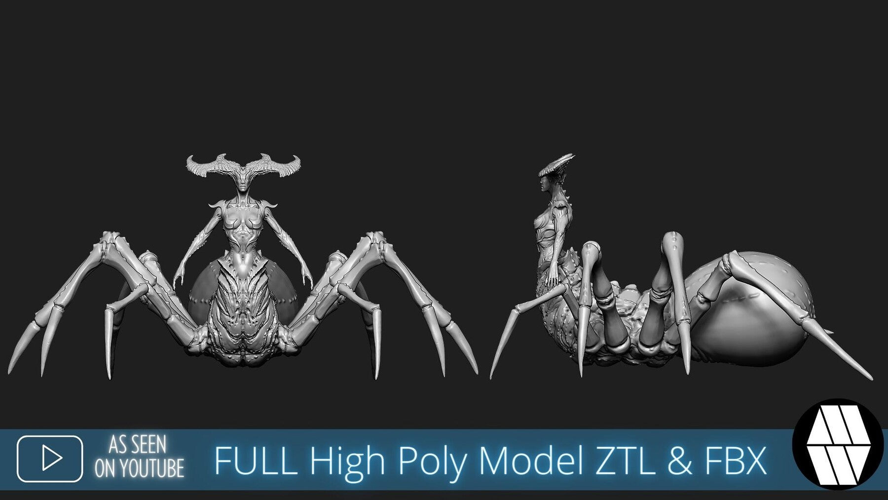 ZBrush Model: Spider Queen High Poly ZTL & FBX