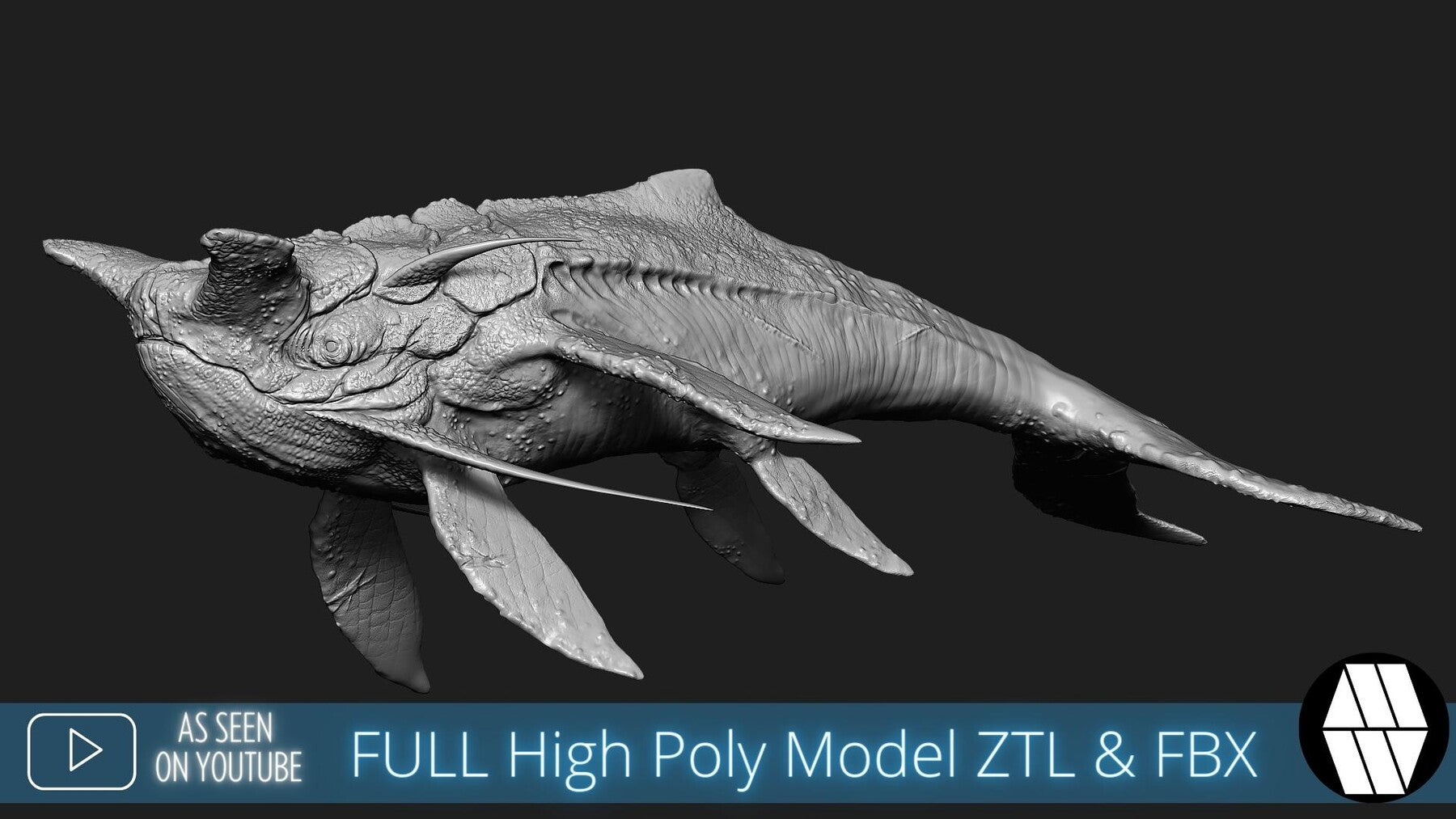 ZBrush Model: Alien Whale 02 High Poly ZTL & FBX