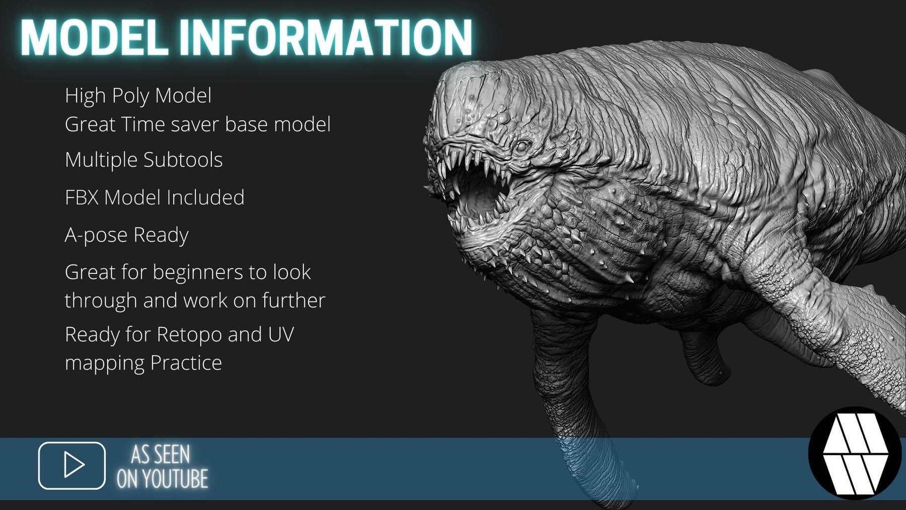 ZBrush Model: Alien Whale High Poly ZTL & FBX