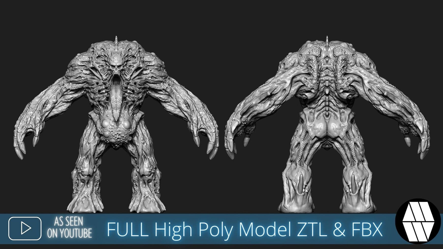 ZBrush Model: Mutant Brute High Poly ZTL & FBX