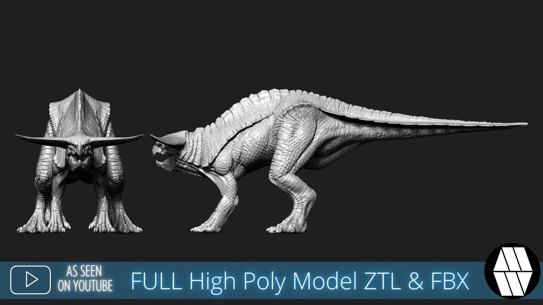 ZBrush Model: Alien Dino High Poly ZTL & FBX Models