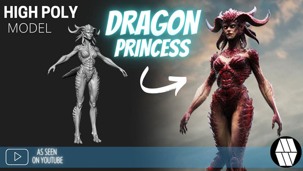 ZBrush Model: Dragon Princess High Poly ZTL & FBX