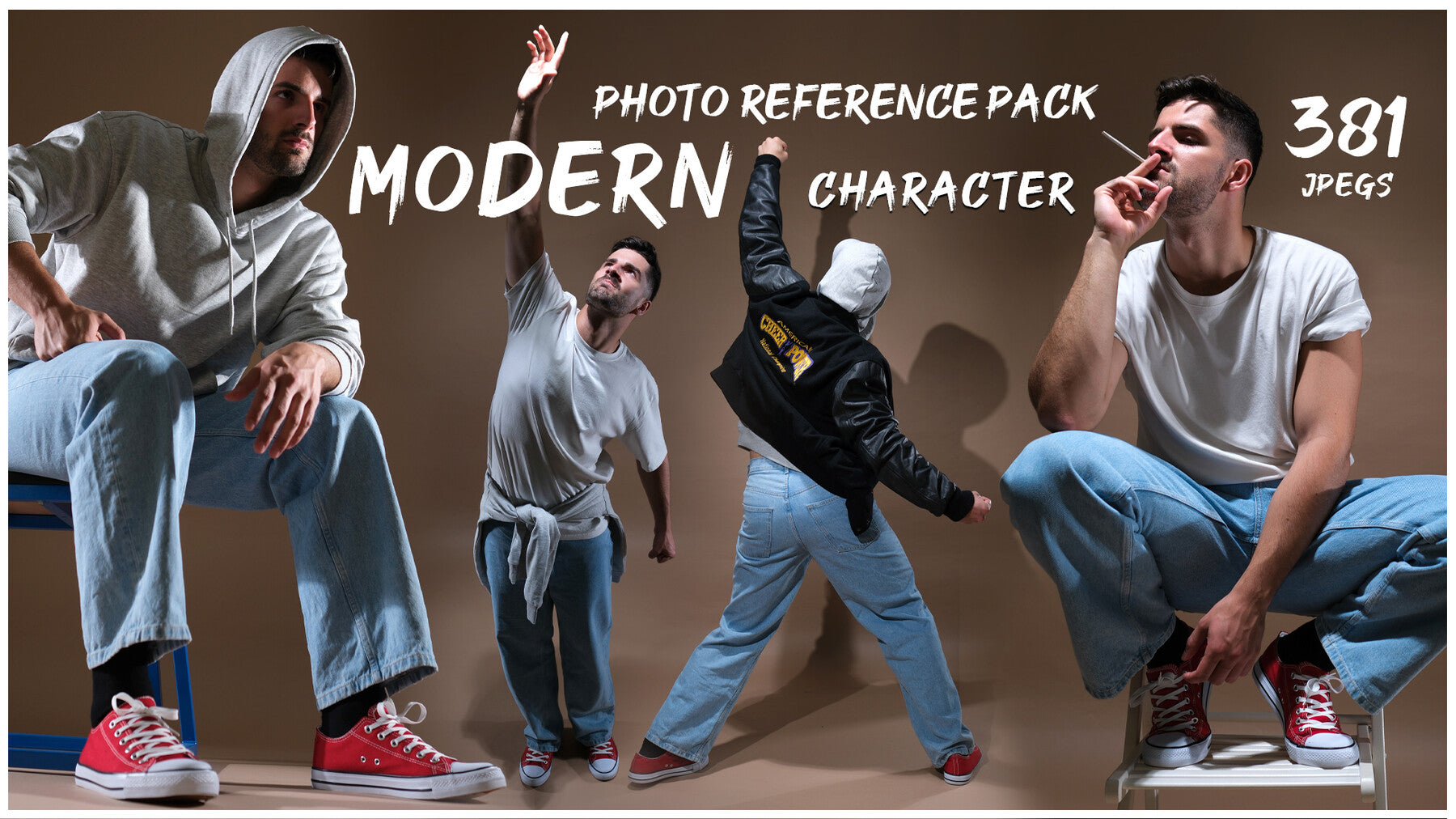 A Modern Character- Photo Reference Pack For Artists 381 JPEGs