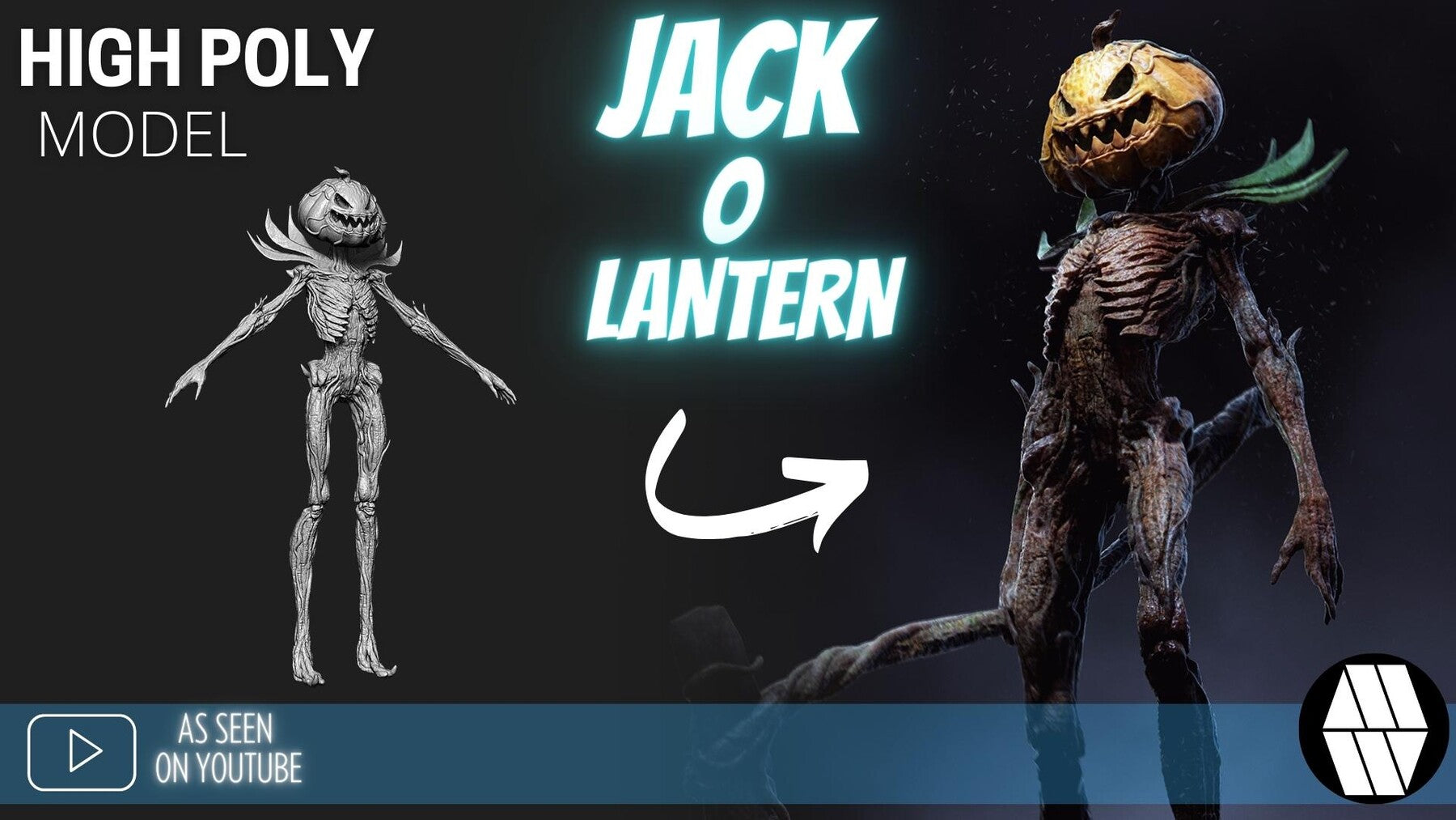 ZBrush Model: Jack-O-Lantern High Poly ZTL & FBX