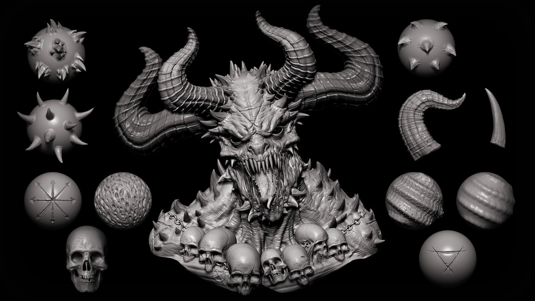 Zbrush + Blender 45 Unholy Brushes