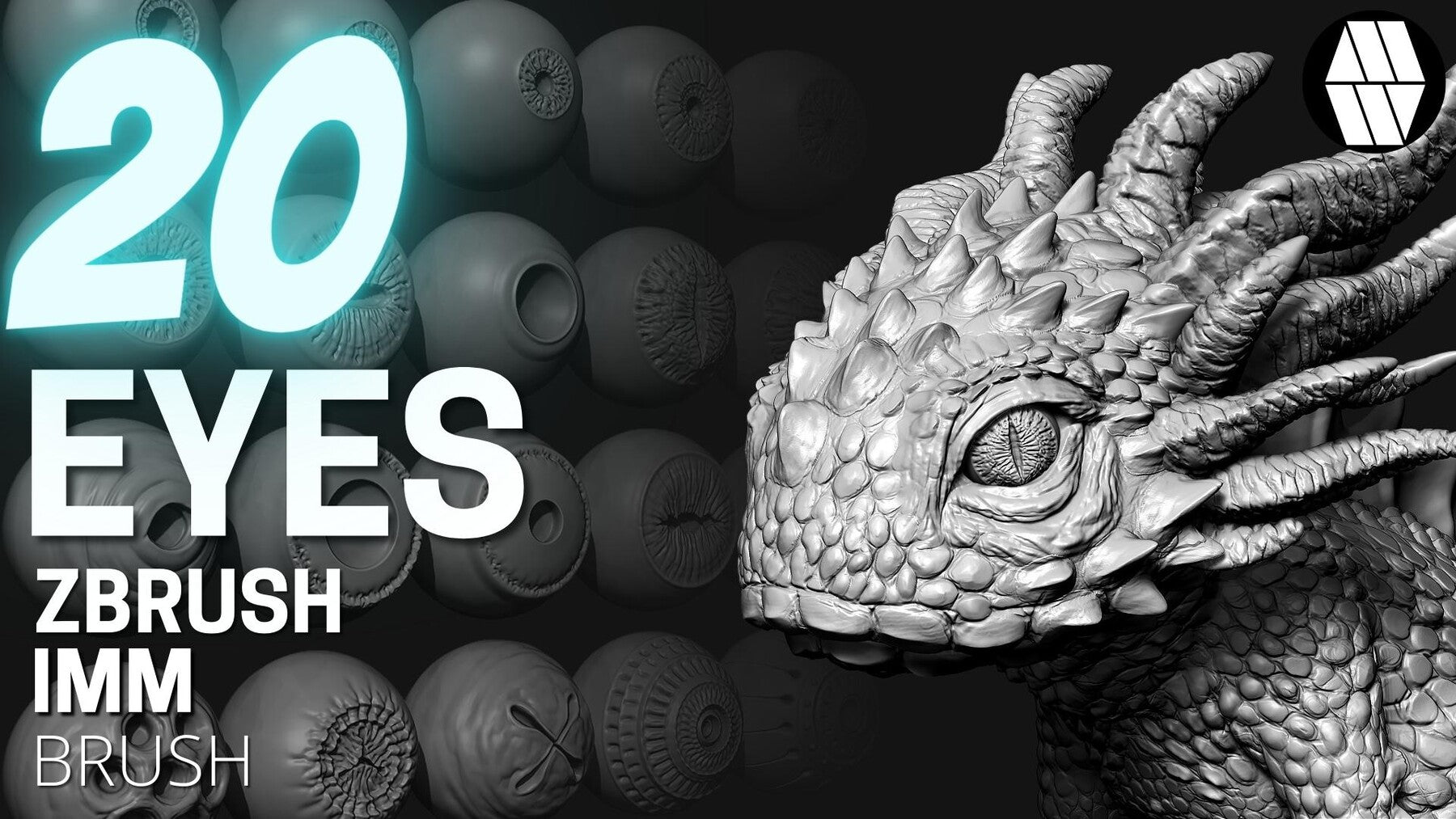 20 Eyes IMM Brush - Custom made Brush to use in ZBrush Sculpting ...