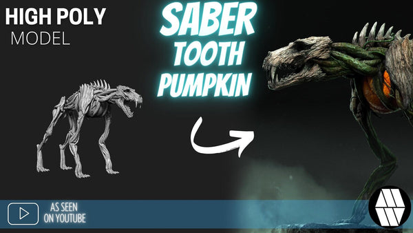 ZBrush Model: Saber-Tooth Pumpkin High Poly ZTL & FBX