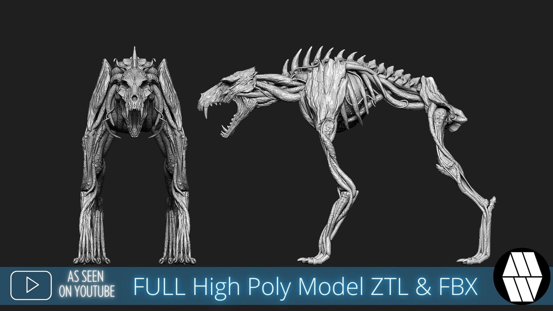 ZBrush Model: Saber-Tooth Pumpkin High Poly ZTL & FBX