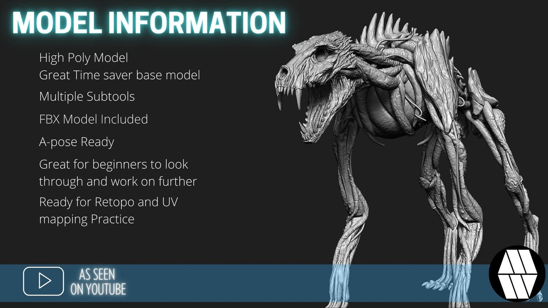 ZBrush Model: Saber-Tooth Pumpkin High Poly ZTL & FBX