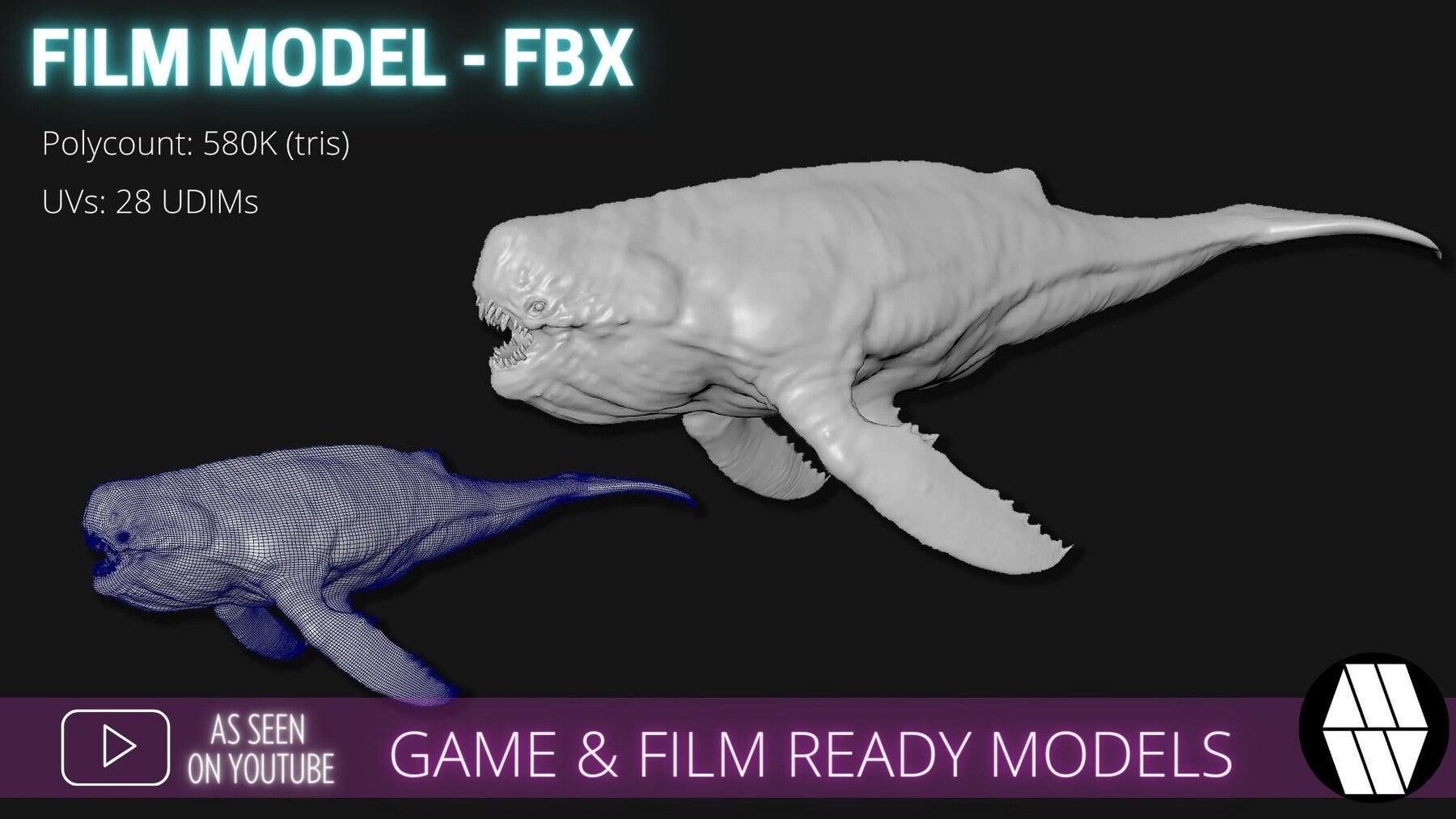 Game & Film Ready: Alien Whale Low Poly FBX Models