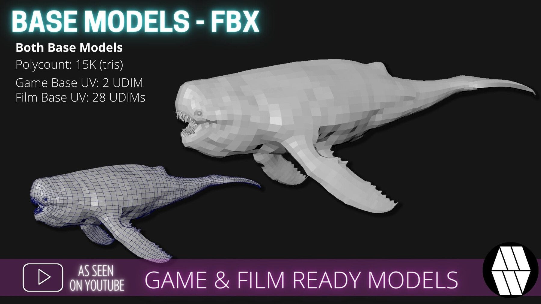 Game & Film Ready: Alien Whale Low Poly FBX Models