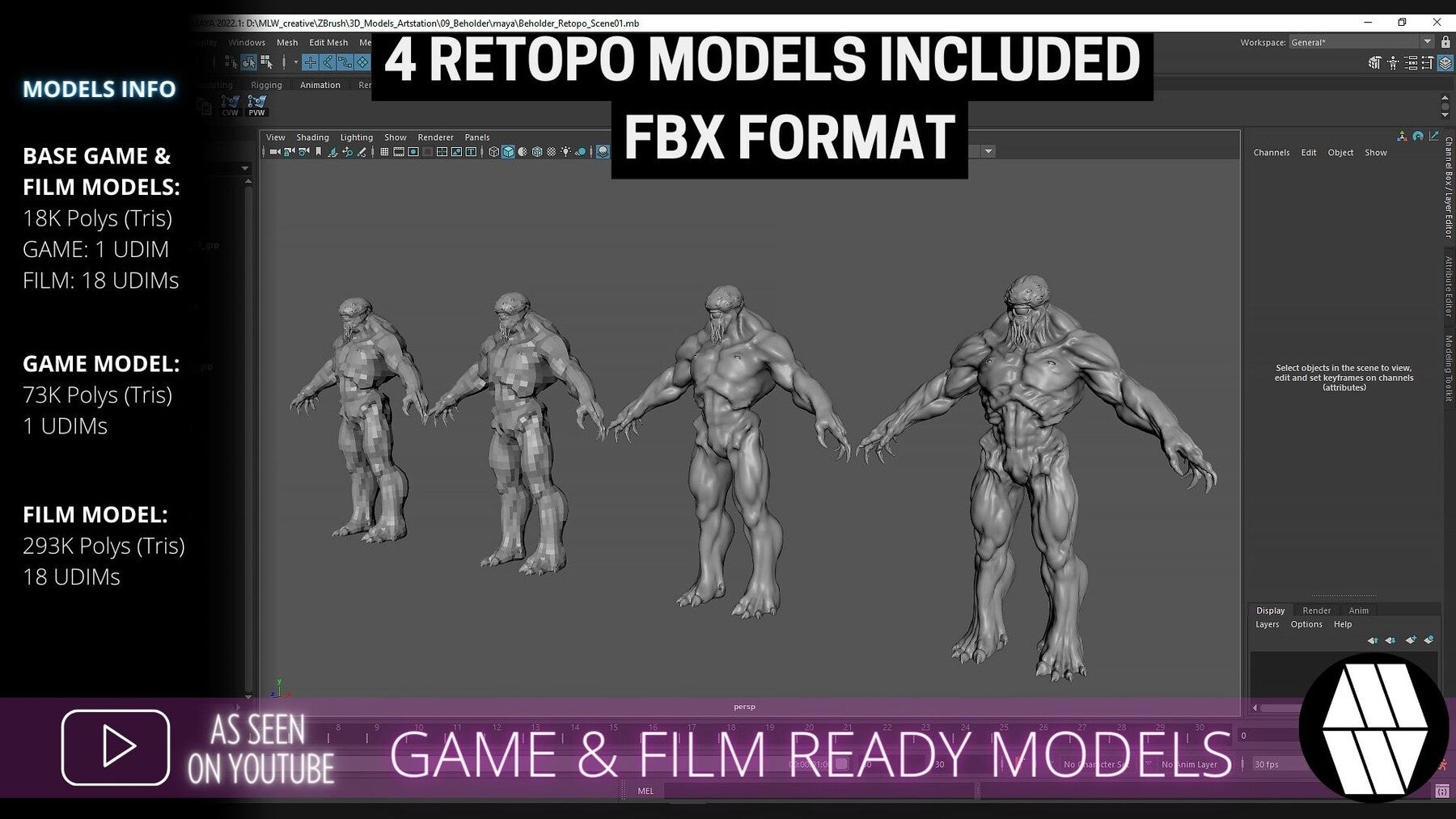 Game & Film Ready: Beholder Low Poly FBX Models