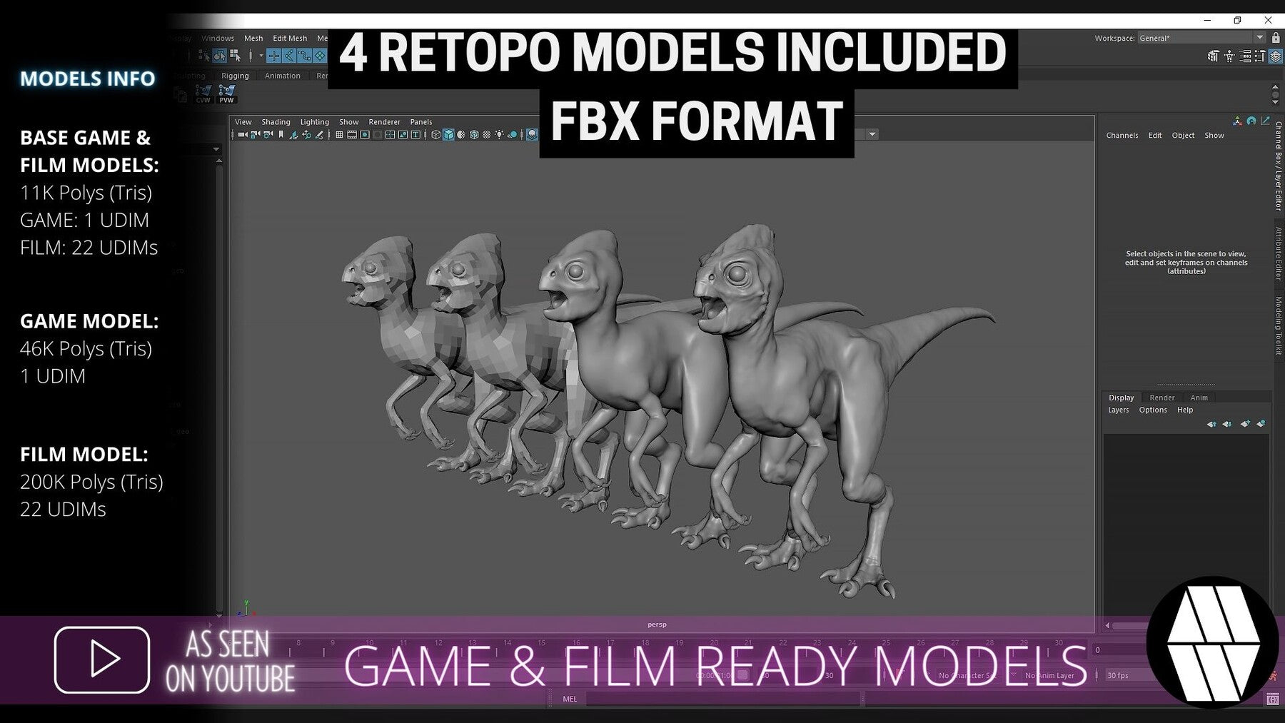 Game & Film Ready: Mini Dino Low Poly FBX Models