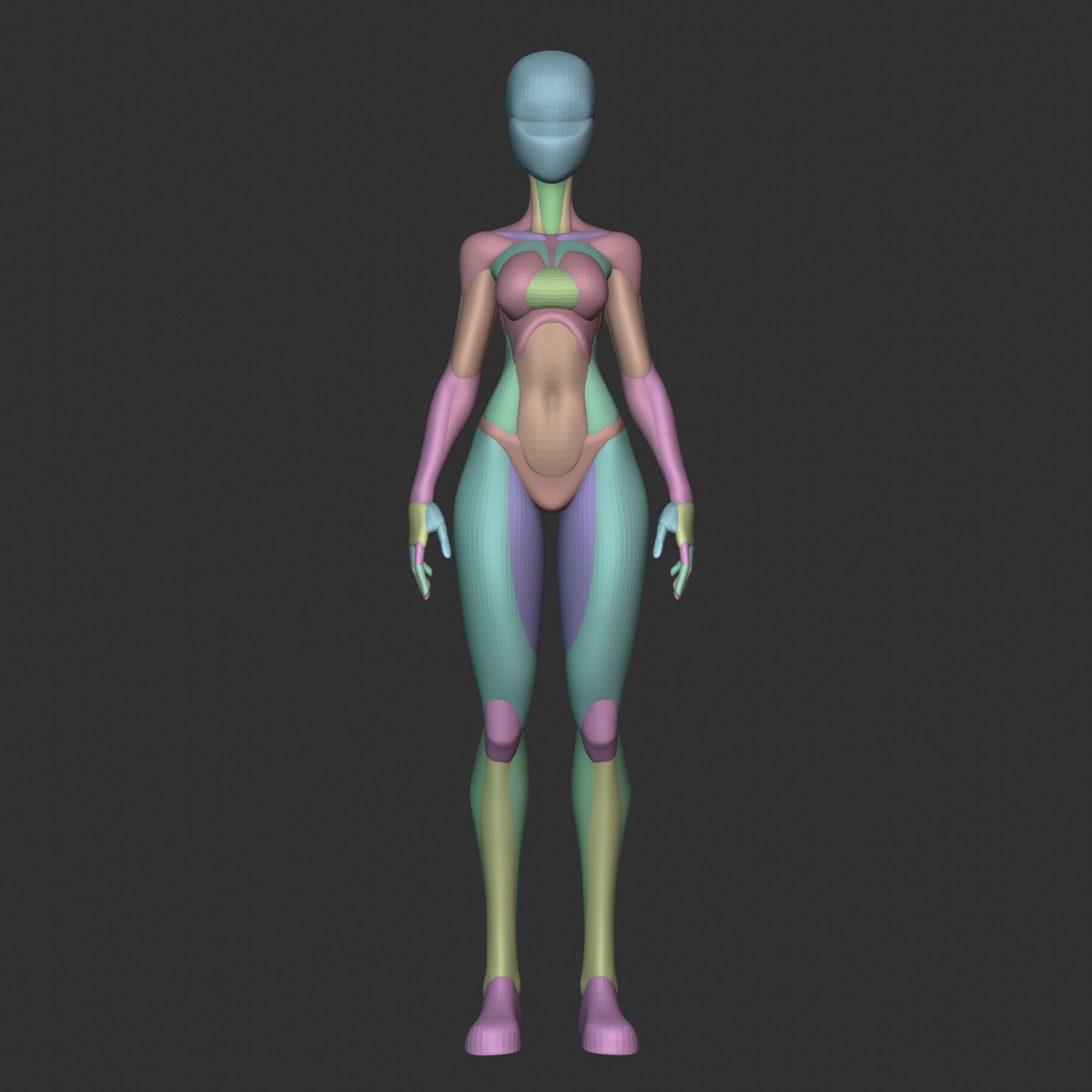 Arcane Female Character Blockout