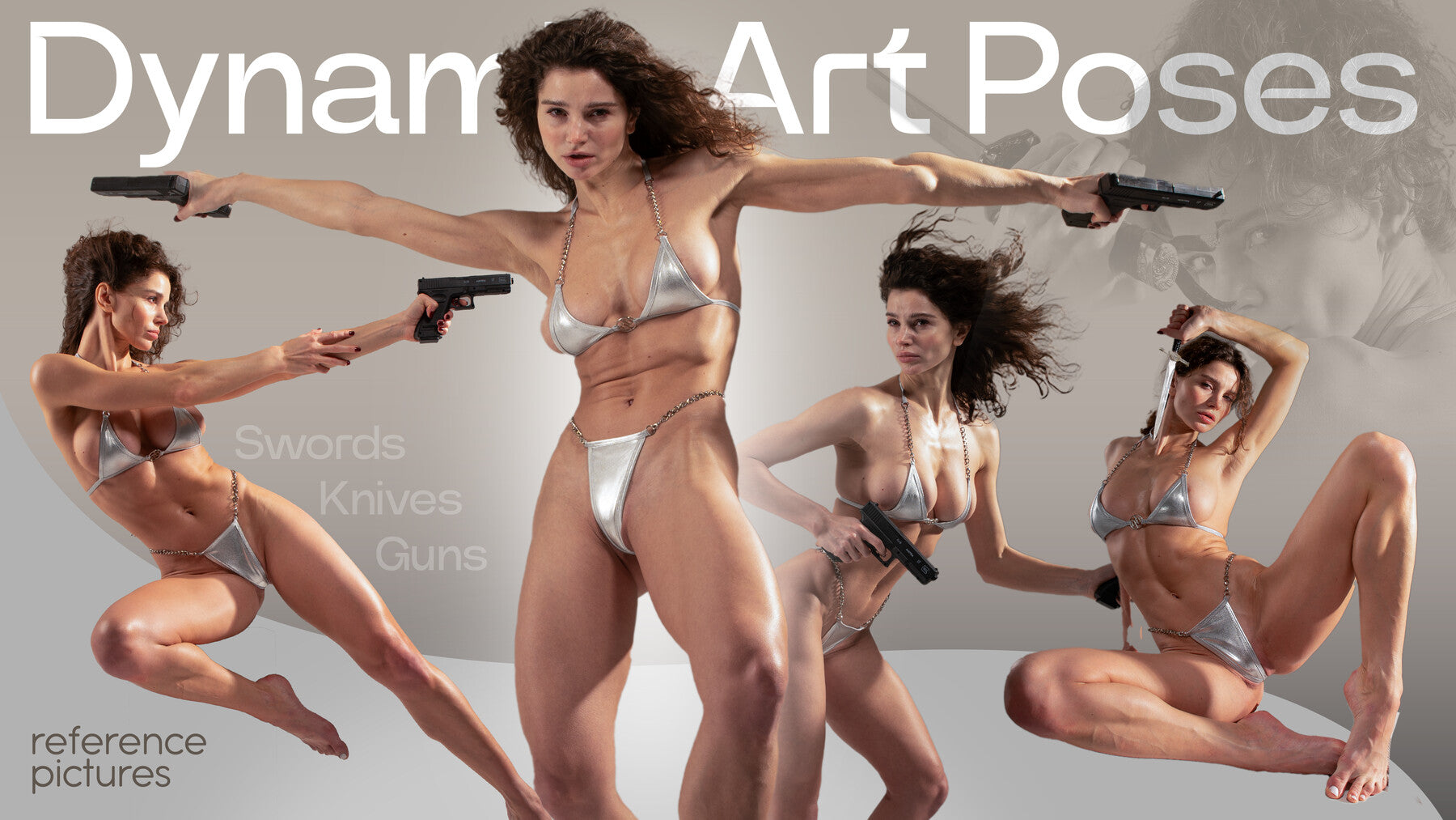 650+ Dynamic Art poses With Guns, Knives & Swords