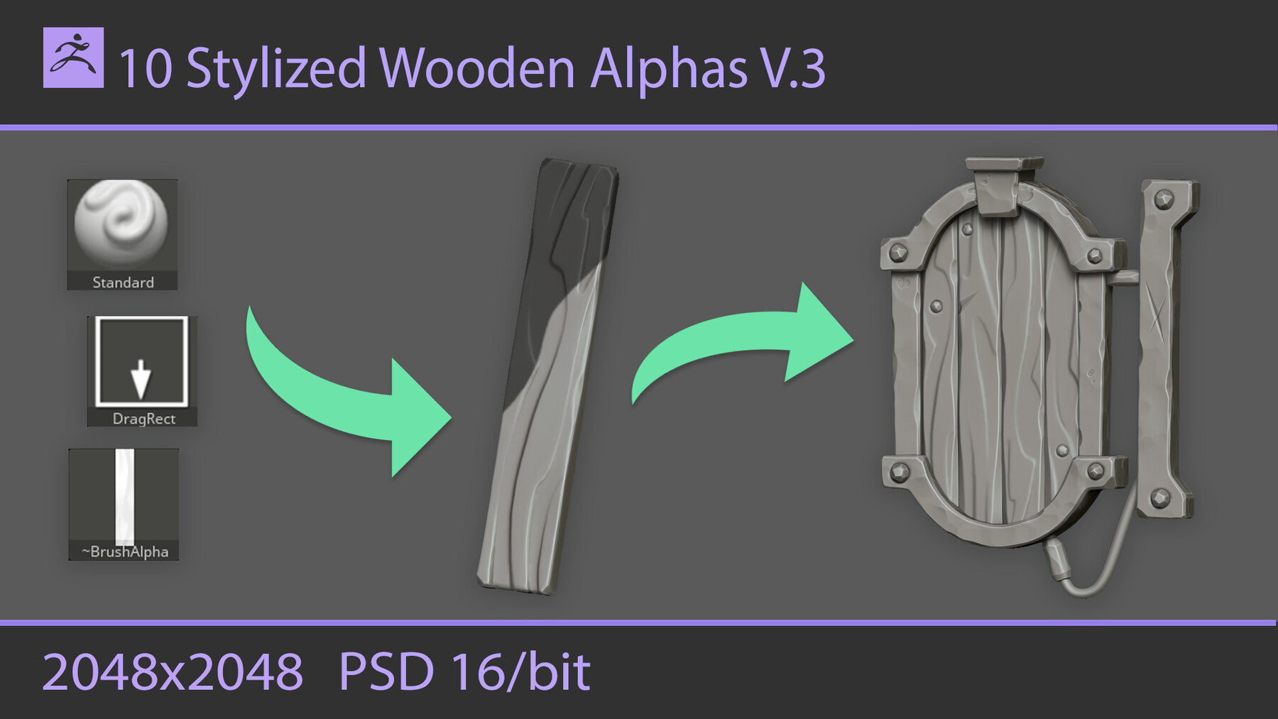 Stylized Wooden Alphas V.3