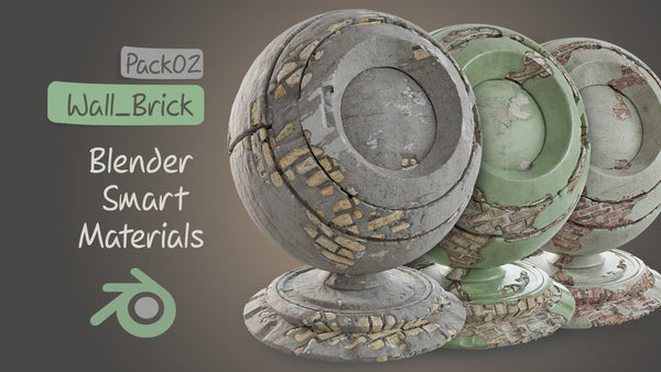 Blender Smart Materials | Wall Brick Cement Pack02