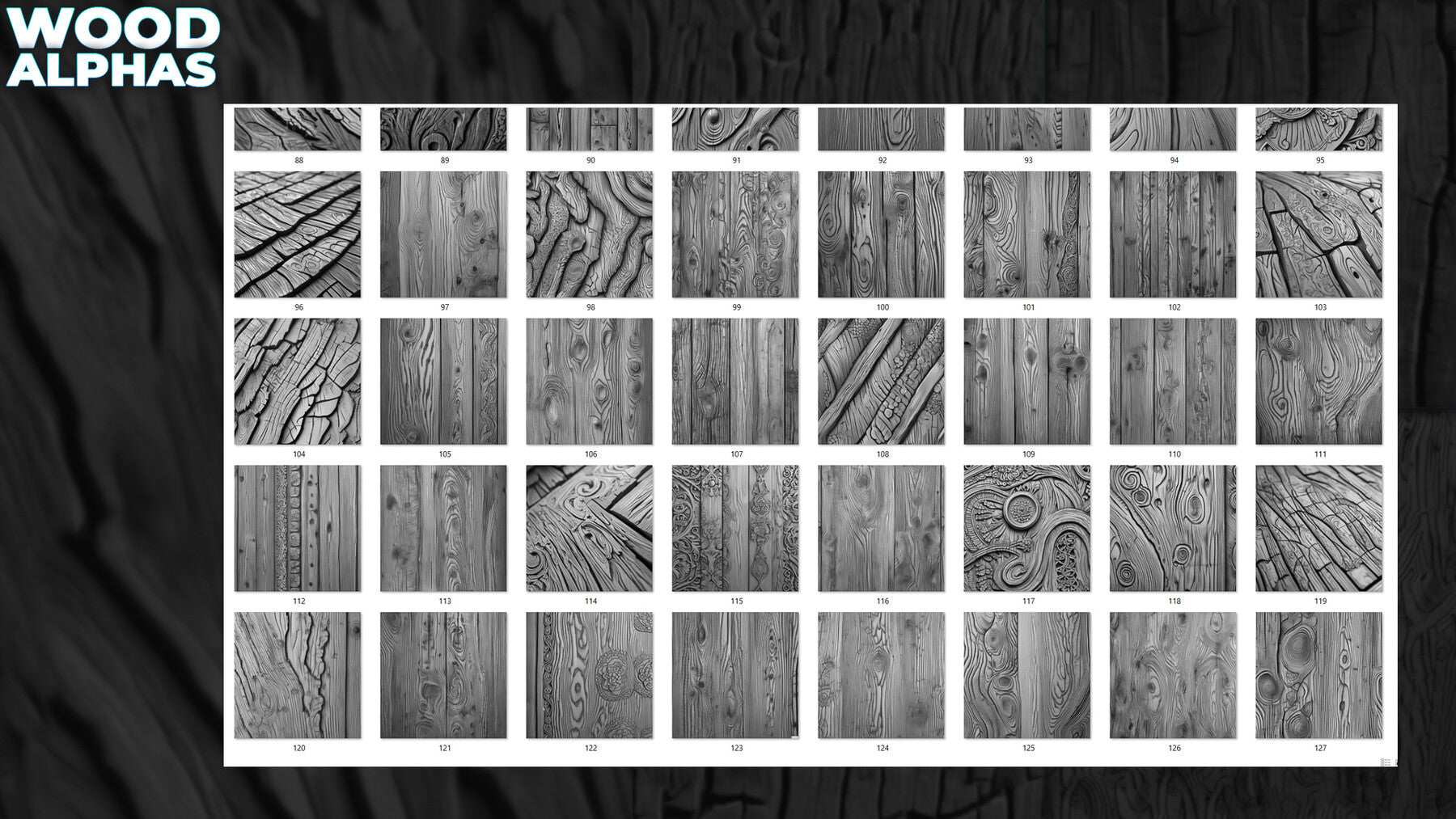 450+ Wood Displacement Map (Alphas) for ZBrush, Blender vol.11