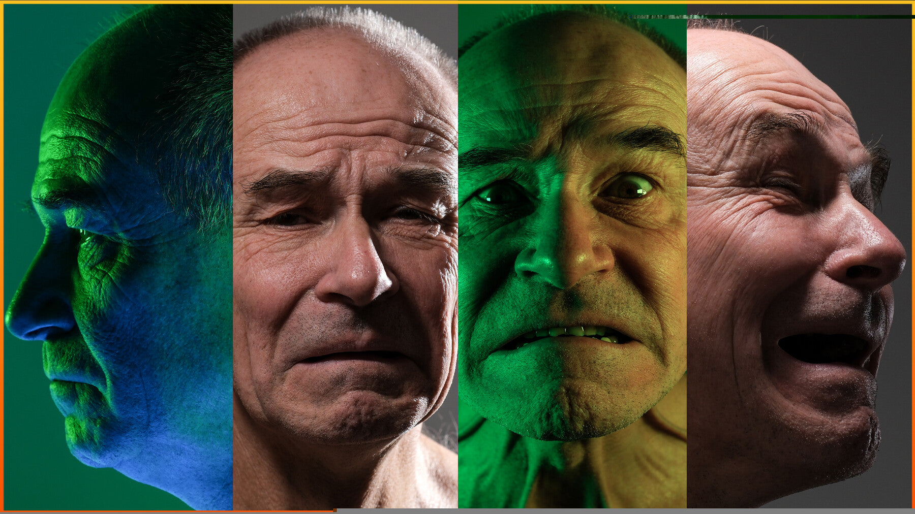 An Old Man Portraits - Photo Reference Pack For Artists 702 JPEGs