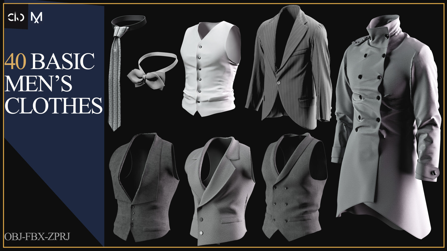 40 Men Clothes-MEGA PACK(zprj-fbx-obj)