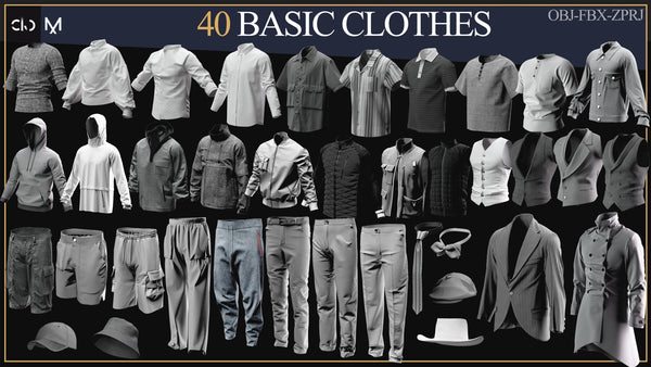 40 Men Clothes-MEGA PACK(zprj-fbx-obj)