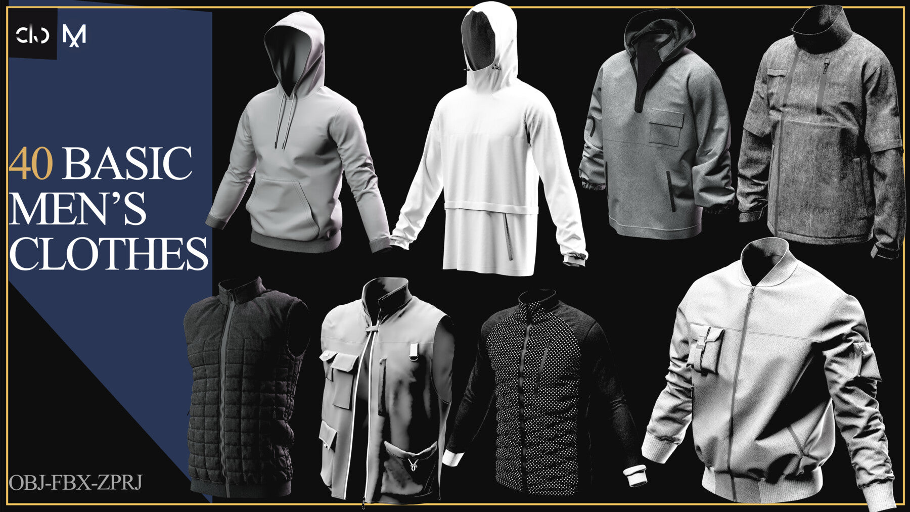 40 Men Clothes-MEGA PACK(zprj-fbx-obj)