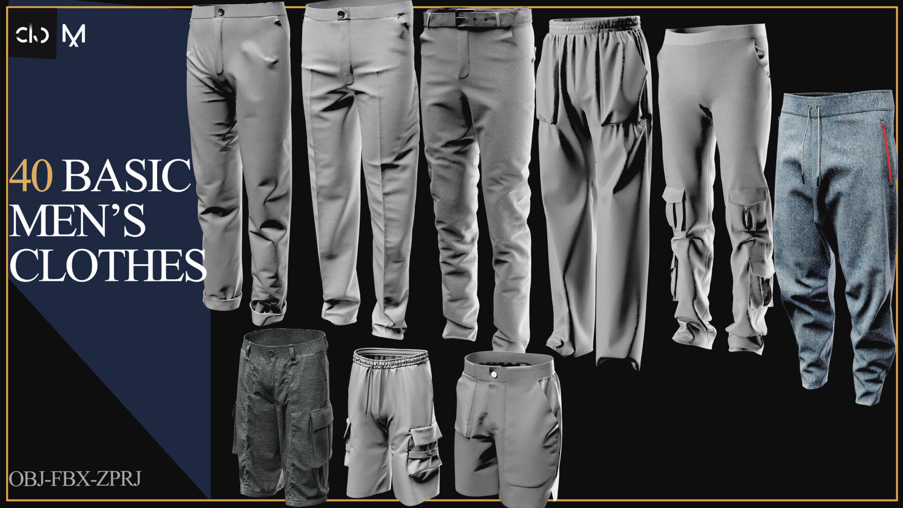 40 Men Clothes-MEGA PACK(zprj-fbx-obj)