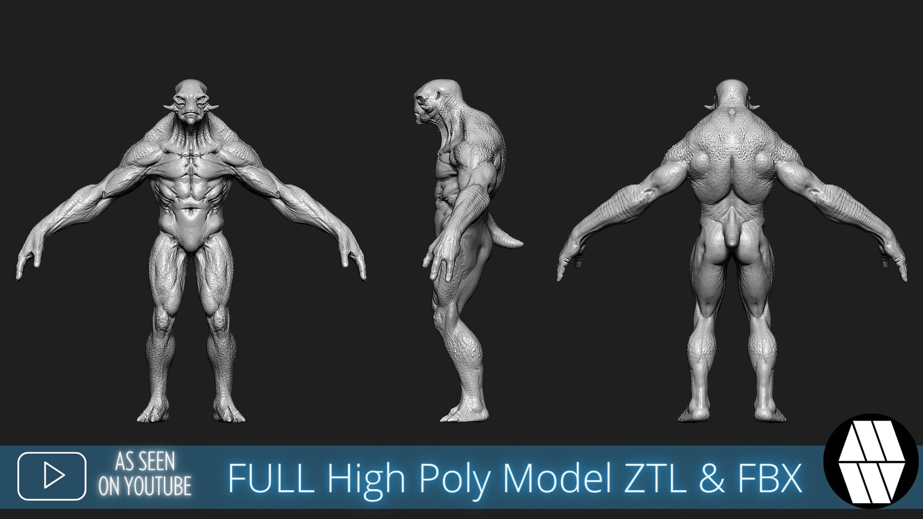 ZBrush Model: Alien Troll High Poly ZTL & FBX