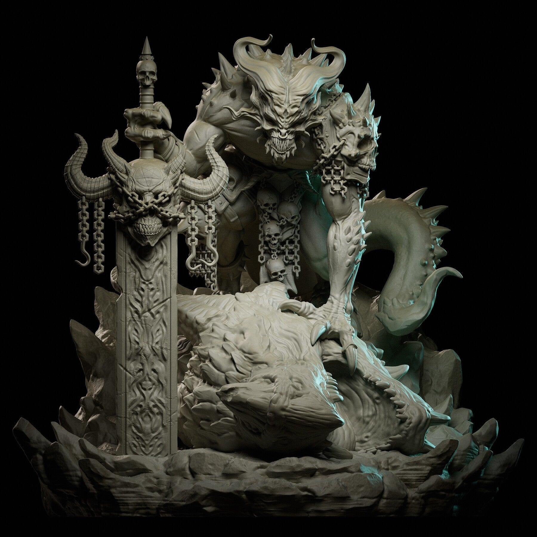 Dorgaath The Dragon Hunter - 75mm Miniature STL