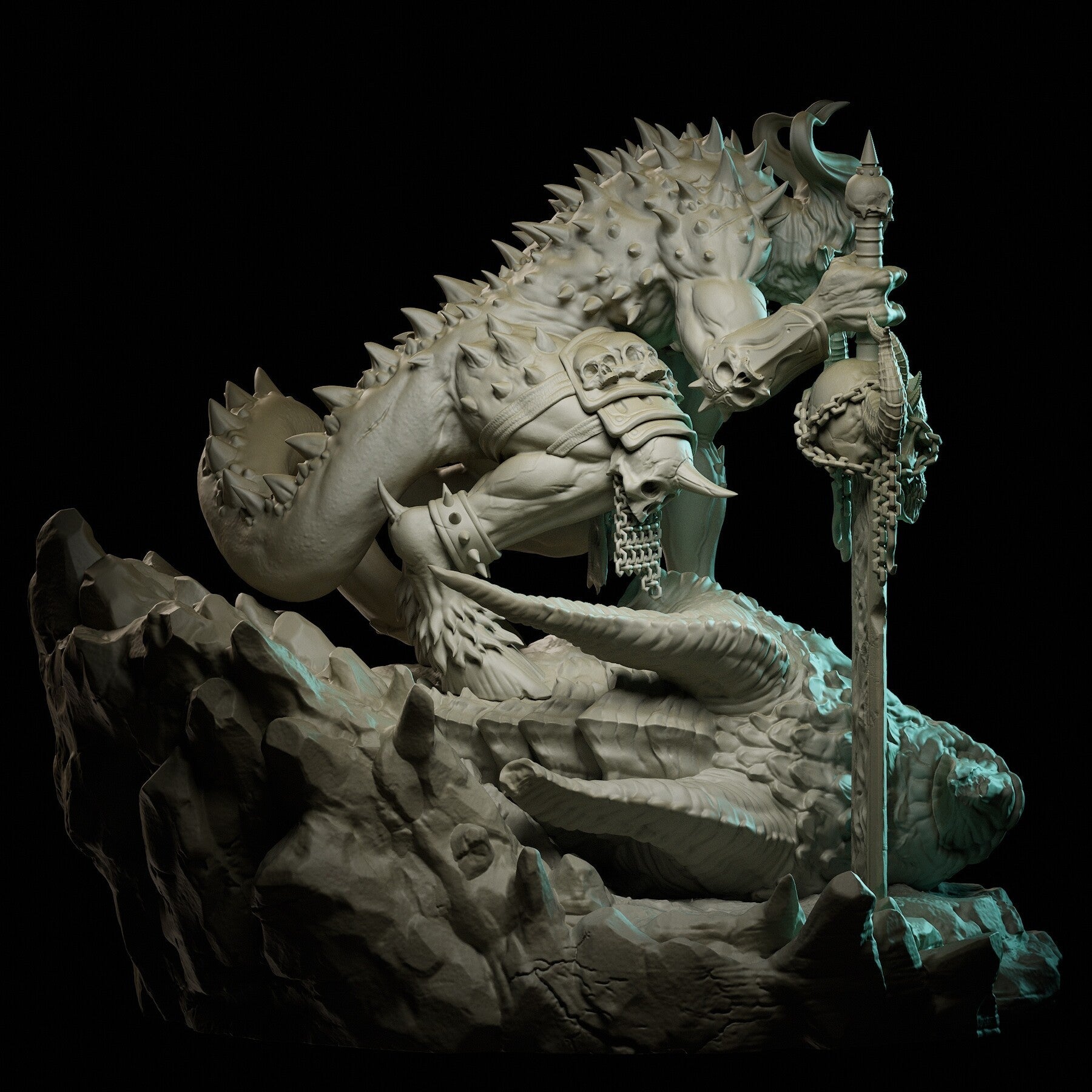 Dorgaath The Dragon Hunter - 75mm Miniature STL