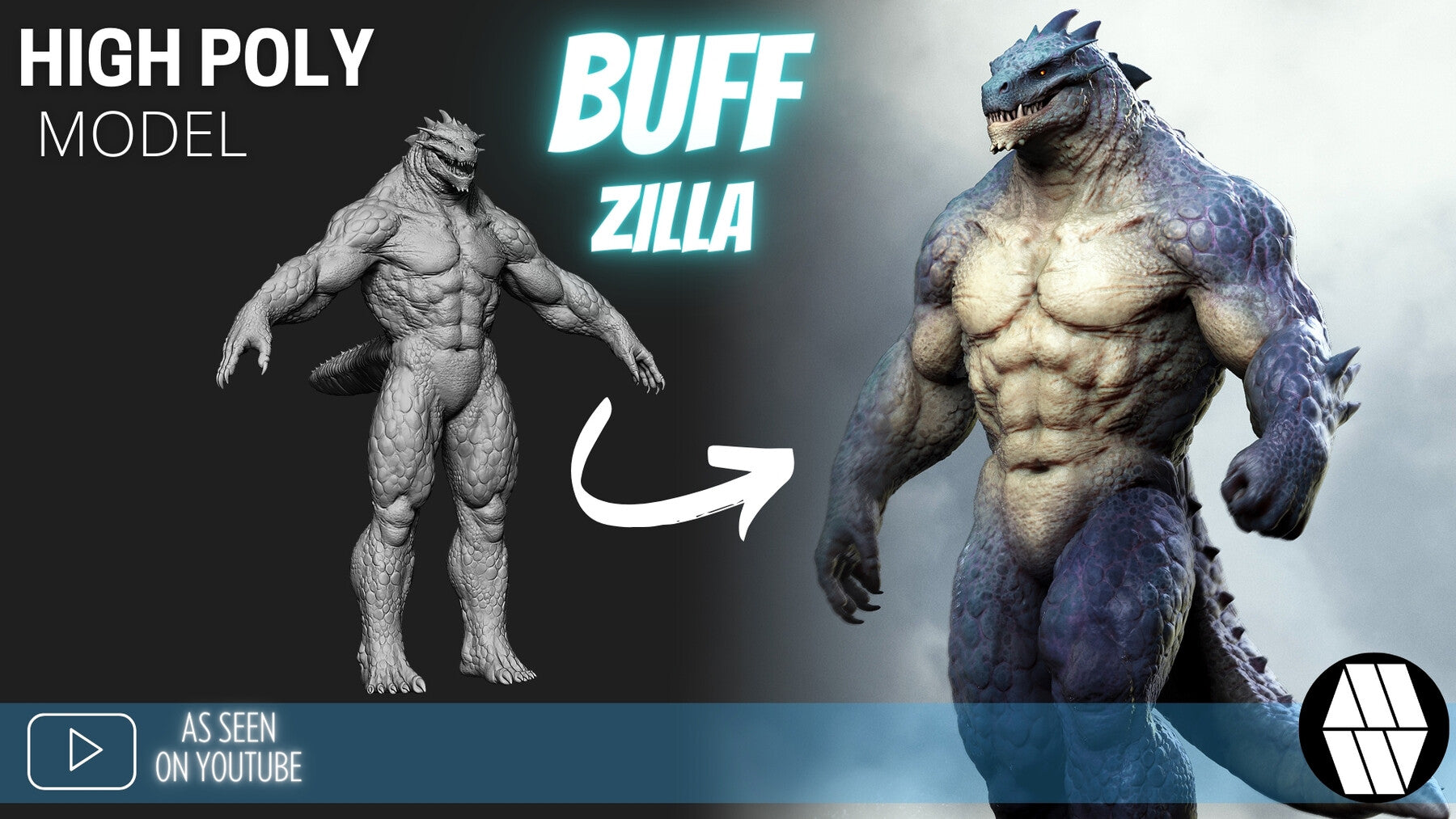 ZBrush Model: Buff-Zilla High Poly ZTL & FBX