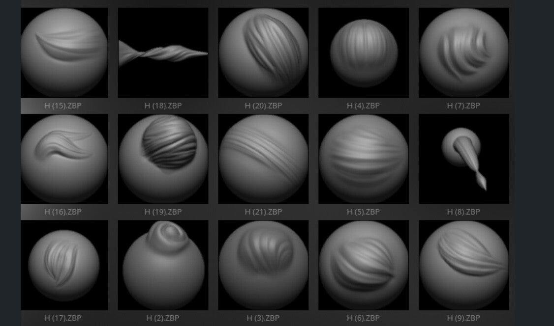 35 Stylized Hair VDM Brushes For ZBrush 2019 or Higher