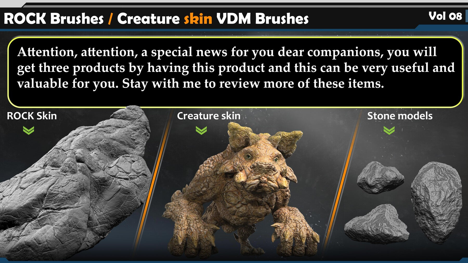 ROCK Brushes / Creature skin VDM Brushes Vol 08