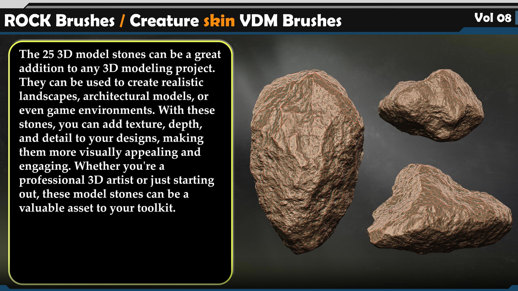 ROCK Brushes / Creature skin VDM Brushes Vol 08