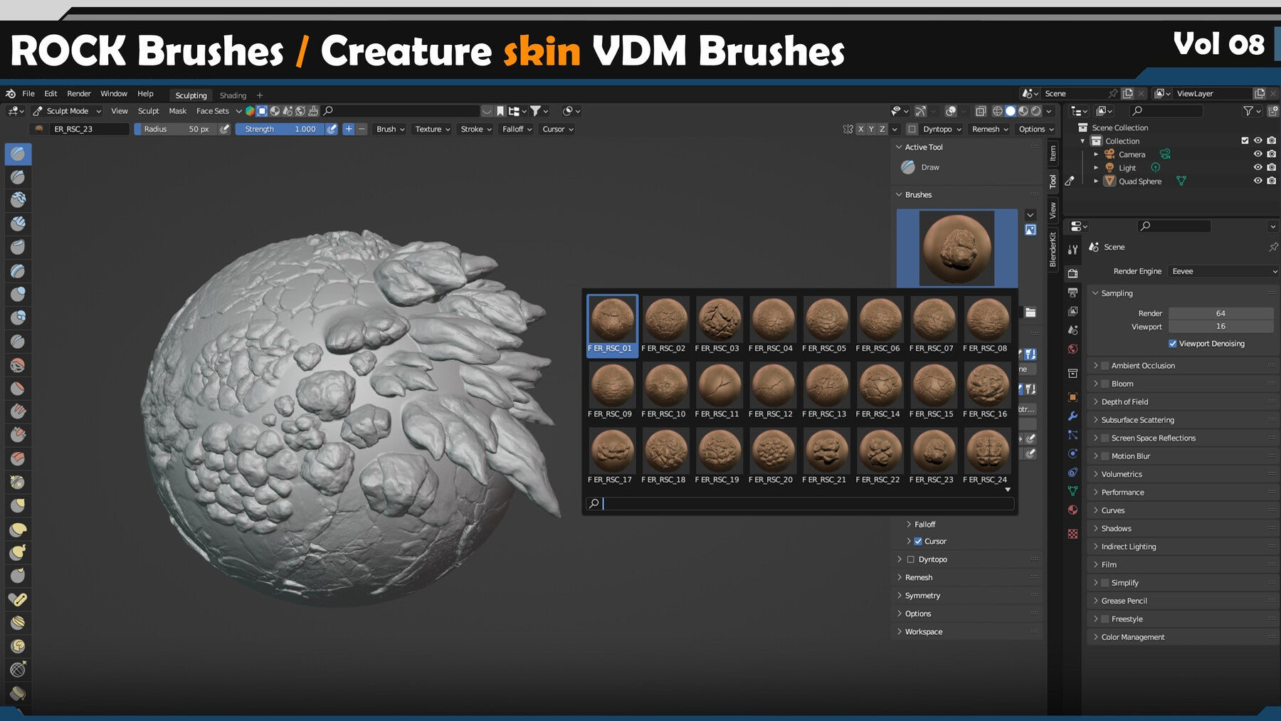 ROCK Brushes / Creature skin VDM Brushes Vol 08