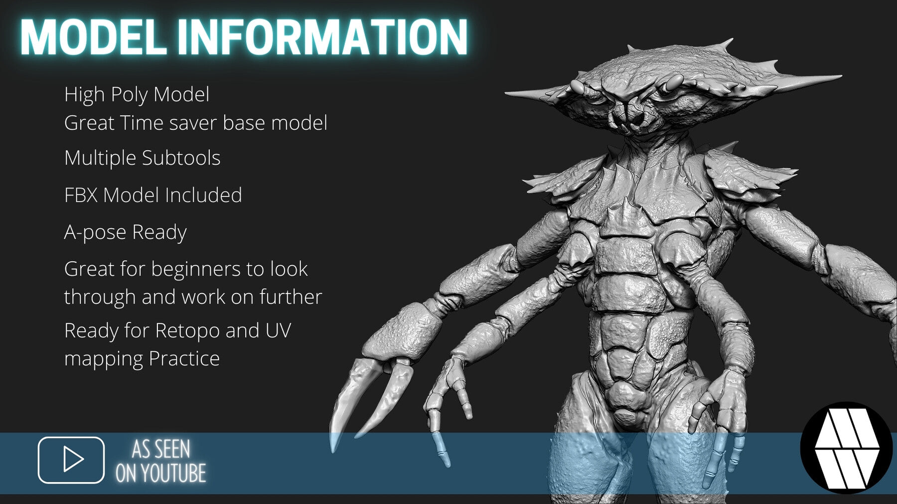 ZBrush Model: Crab-Man High Poly ZTL & FBX