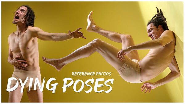 A Dying Poses- Photo Reference Pack for Artists- 484 JPEGs