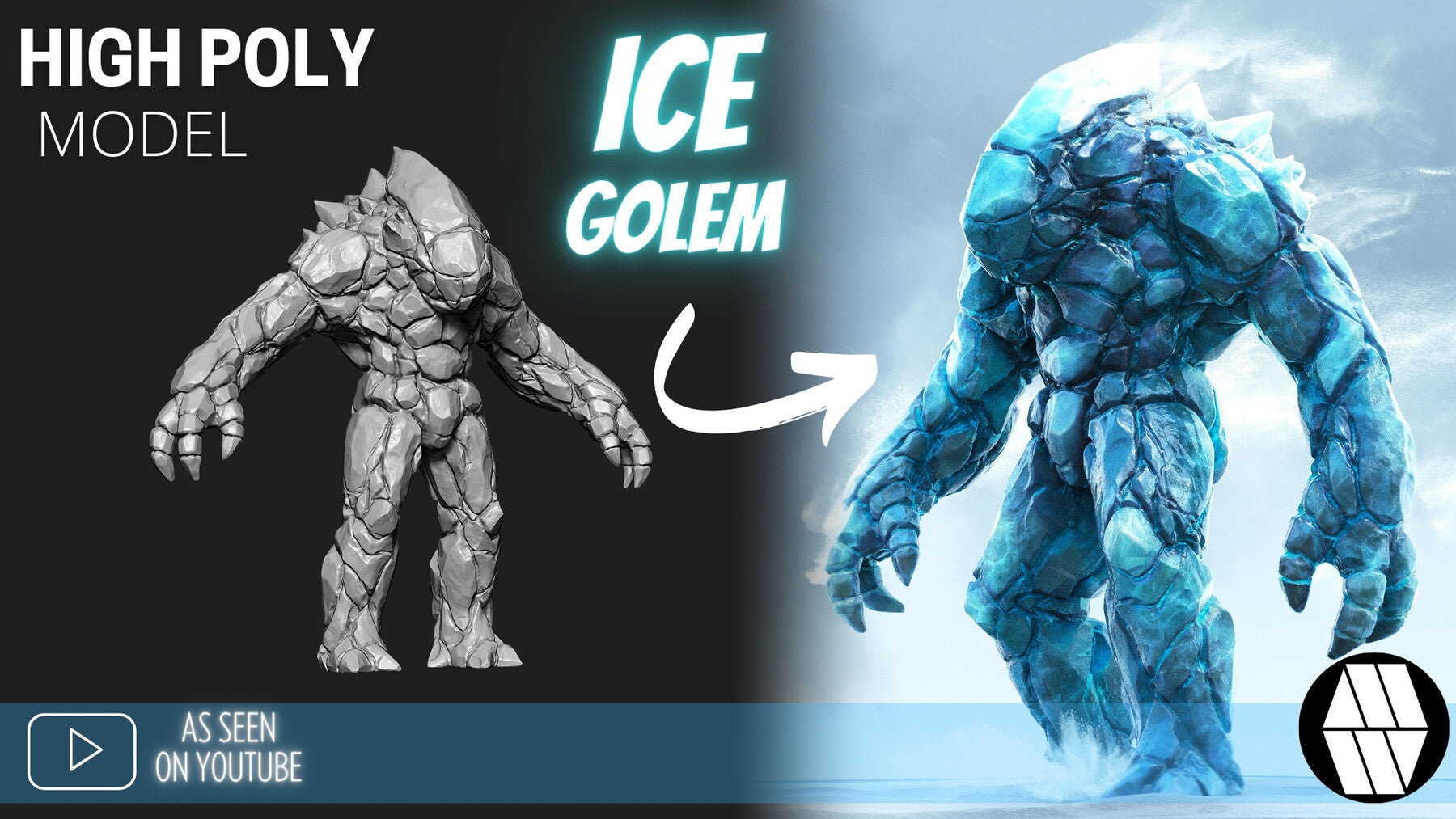 ZBrush Model: Ice Golem High Poly ZTL & FBX