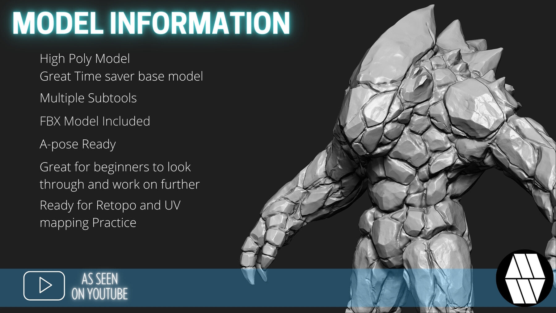 ZBrush Model: Ice Golem High Poly ZTL & FBX