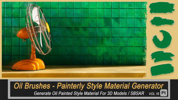 Stylized Oil Brushes - Painterly Style Material Generator (SBSAR) Vol.16