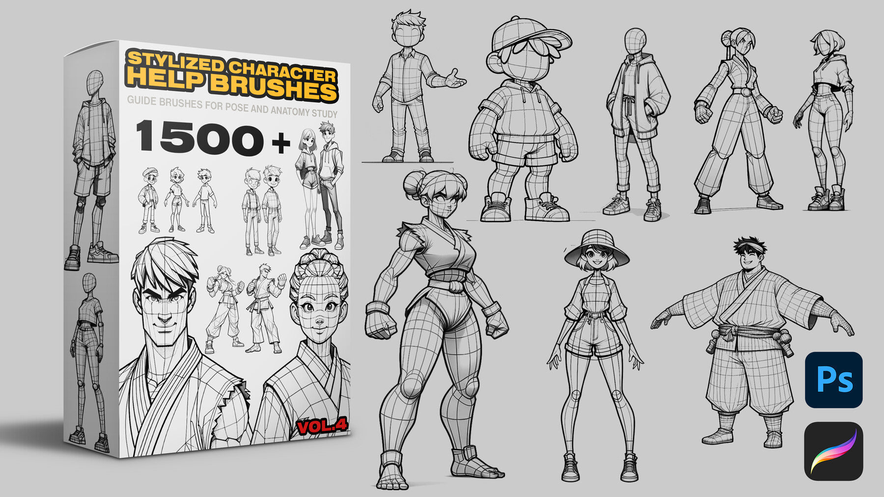 1500 Stylized Character Helpbrushes