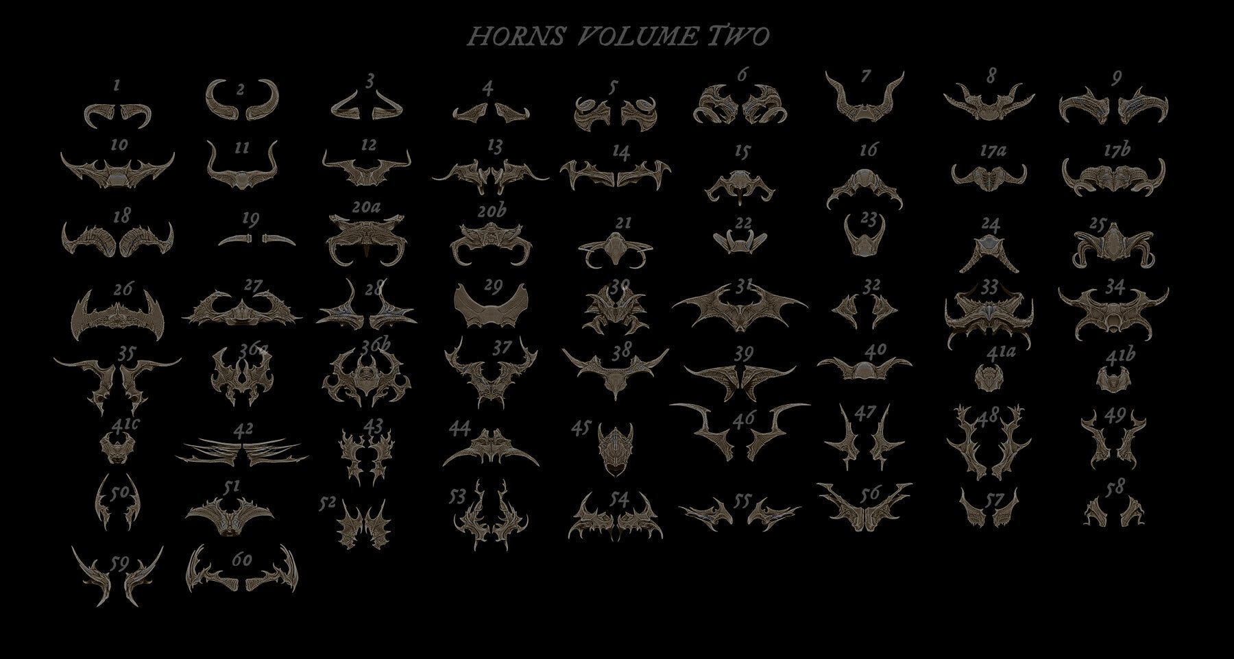 Horns Volume 2 : 65 Horns for quick design and kitbashing