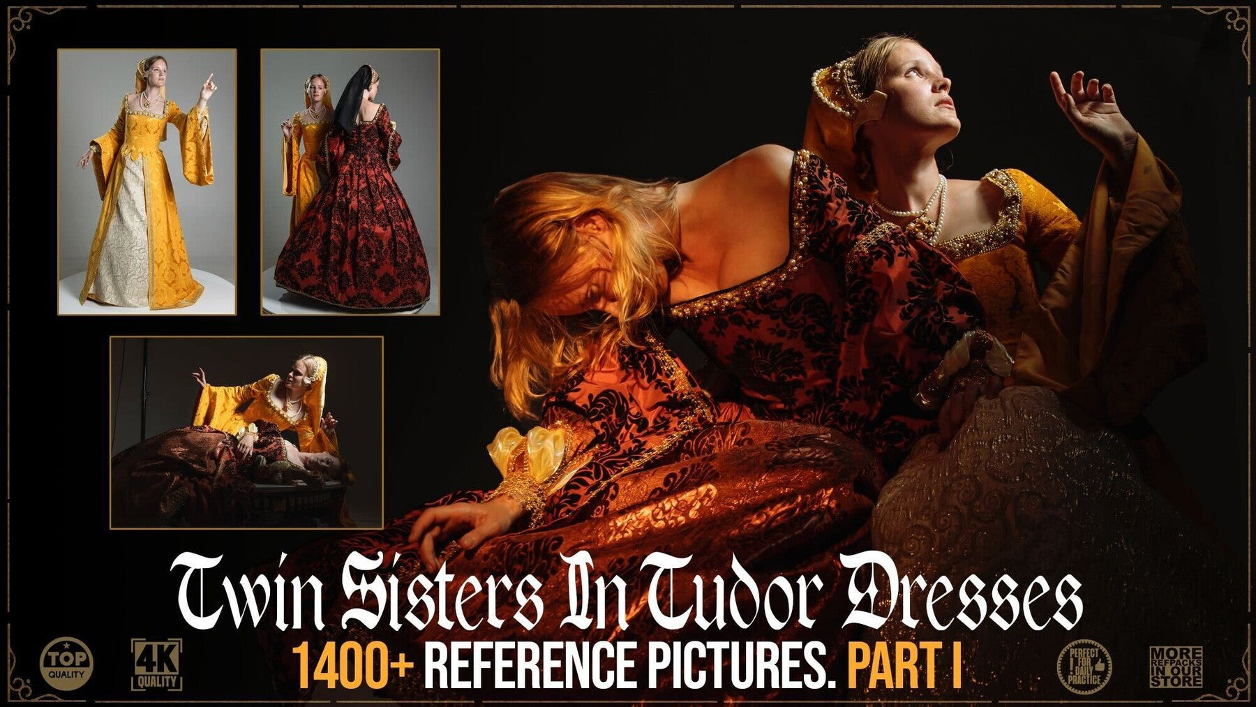 700+ Twin Sisters in Tudor Dresses