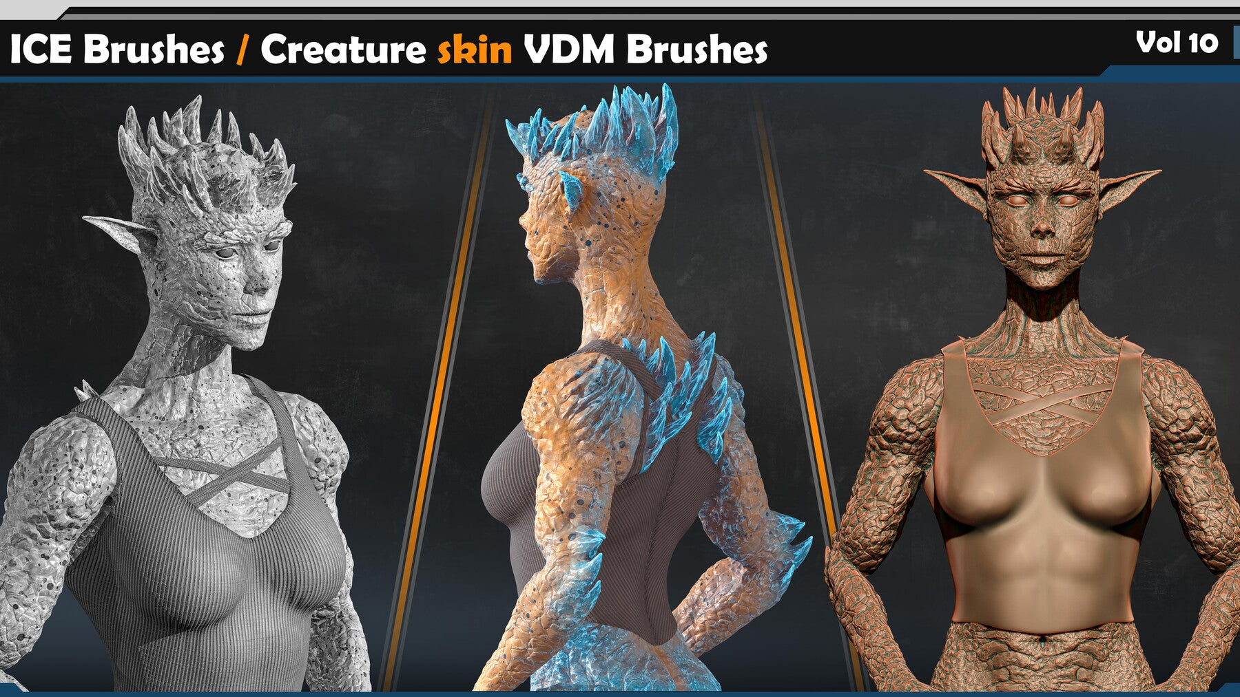 ICE Brushes / Creature skin VDM Brushes Vol 10